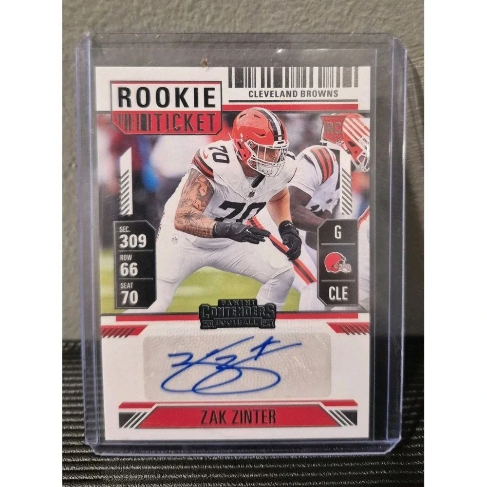 2024 Panini Contenders Zak Zinter #231 Rookie Ticket Auto (RC) (AU)  CLE Browns